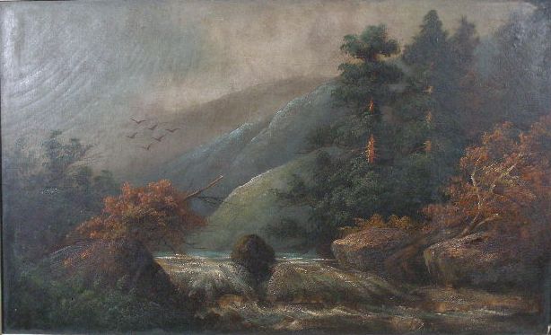 Appraisal: Hudson River School Landscape th c oil on canvas unsigned