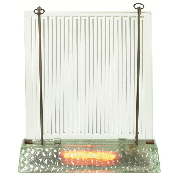 Appraisal: Rene Coulon radiator by Saint-Gobain France textured glass base supports