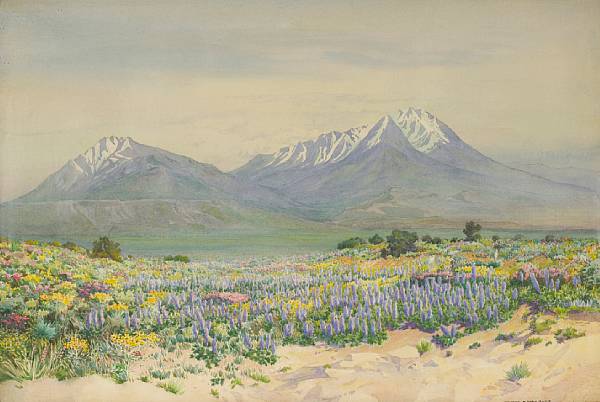 Appraisal: George Elbert Burr American - Spanish Peaks at Midday signed