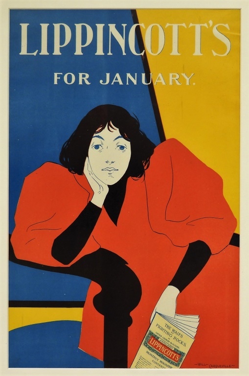 Appraisal: WILLIAM CARQUEVILLE LIPPINCOTT'S JANUARY POSTER Illinois - Original color poster