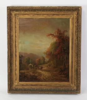 Appraisal: th c O c autumn pastoral scene signed th century