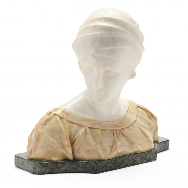 Appraisal: ATTRIBUTED TO GUGLIELMO PUGI ITALIAN - MARBLE BUST OF A