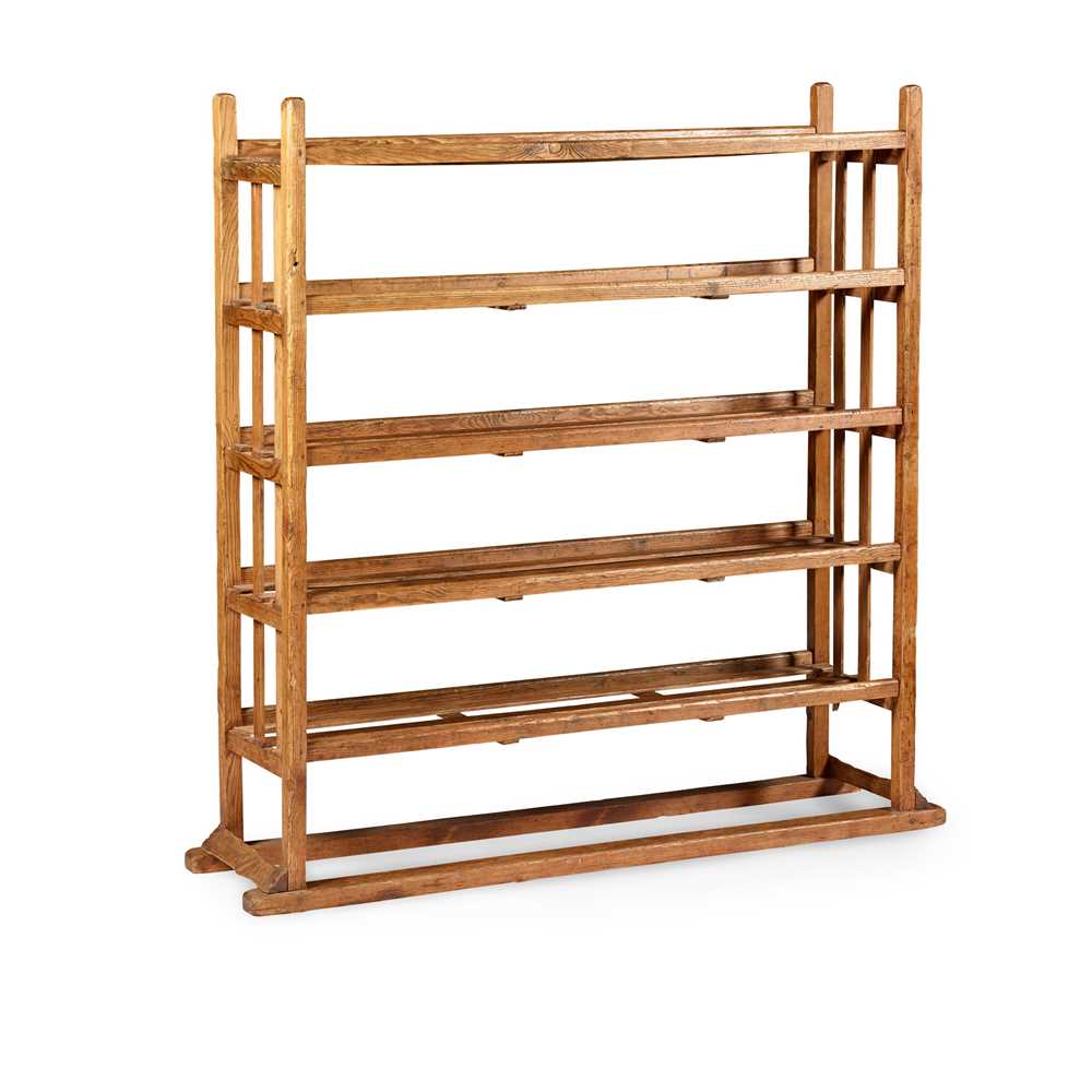 Appraisal: FRENCH WAXED PINE BAKER'S RACK LATE TH CENTURY with five