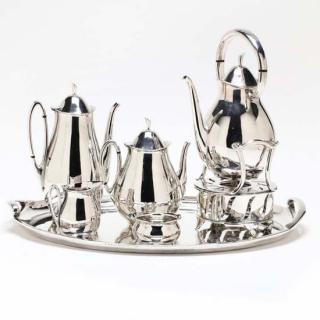 Appraisal: A Modernist Sterling Silver Tea Coffee Service by Tango Aceves