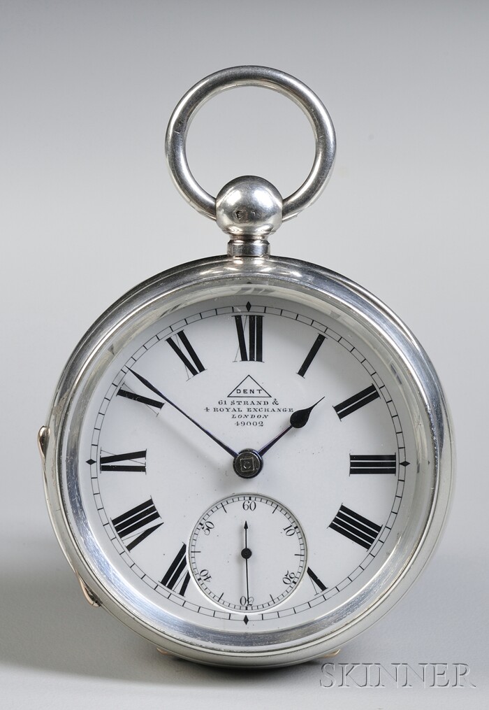 Appraisal: Dent Silver Open Face Watch Strand and Royal Exchange London