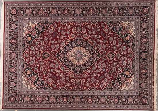 Appraisal: Romanian Keshan carpet Romania modern x Estimate -