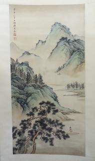 Appraisal: Chinese Watercolor Scroll Chinese Watercolor Scroll Dimensions wide long -