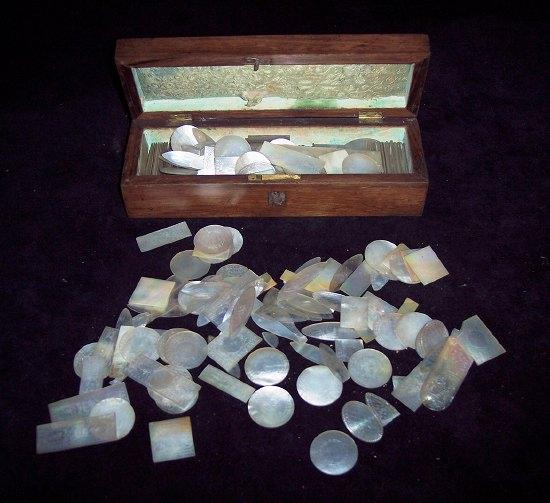 Appraisal: A large collection of mother-of-pearl gaming counters contained in a