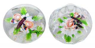 Appraisal: Two Baccarat Butterfly and Clematis Paperweights France mid th century