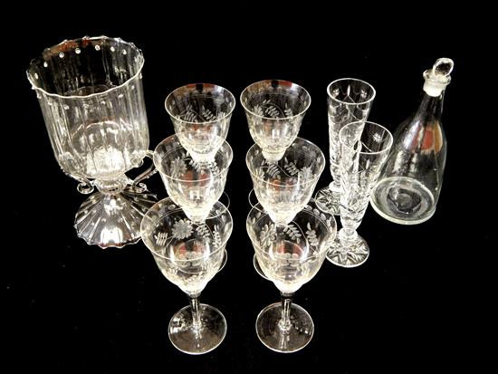 Appraisal: Clear glassware ten pieces pair of William Yeoward cut champagne