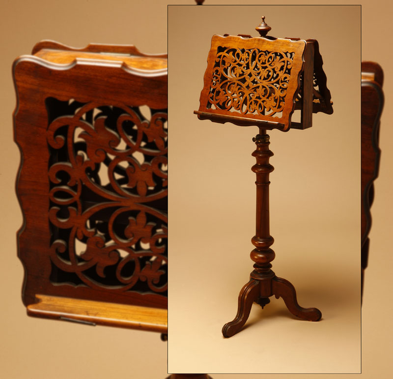 Appraisal: A Victorian burr walnut music stand A Victorian burr walnut