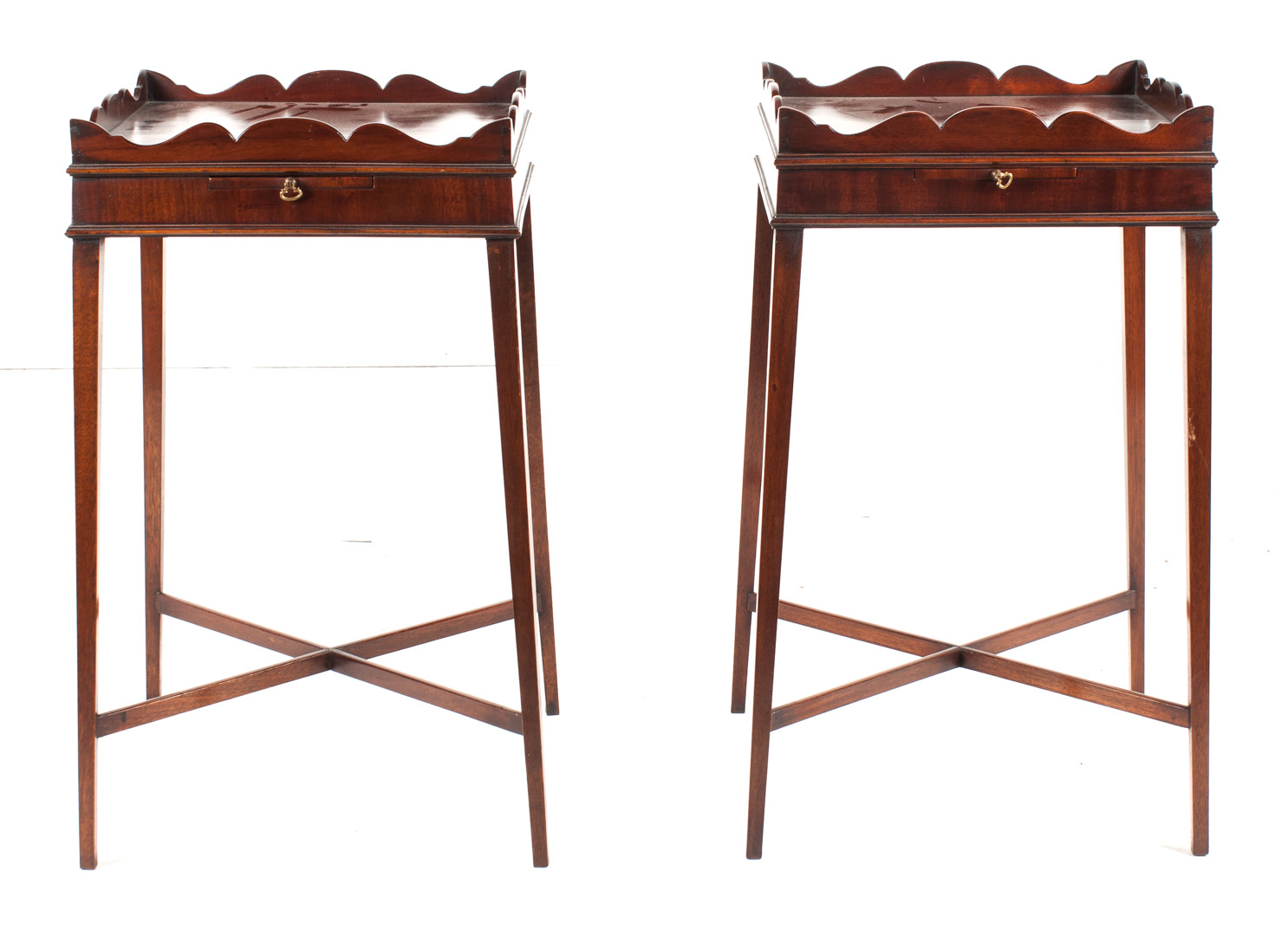 Appraisal: Pair of Regency style mahogany kettle stands th century each