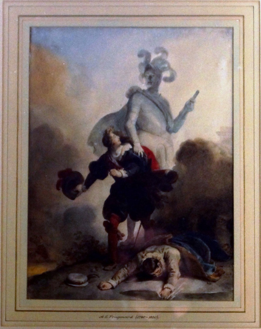 Appraisal: Alexandre Evariste Fragonard - Ghost of Conscience watercolour signed cm