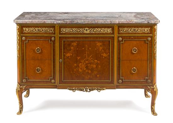 Appraisal: Sale Lot A Transitional Style Gilt Bronze Mounted Marquetry Commode