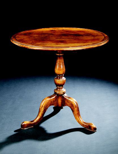 Appraisal: George III-Style Mahogany Tilt-Top Table the circular top with a