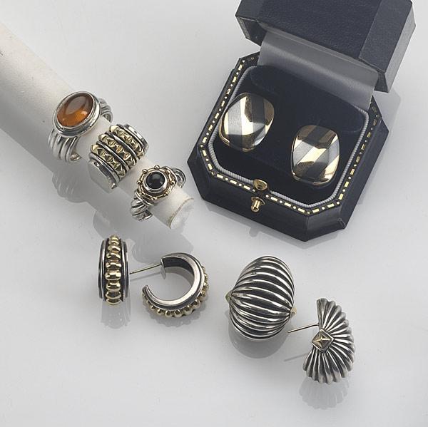 Appraisal: MODERN DESIGNER JEWELRY Six pieces two pairs of Caviar mixed