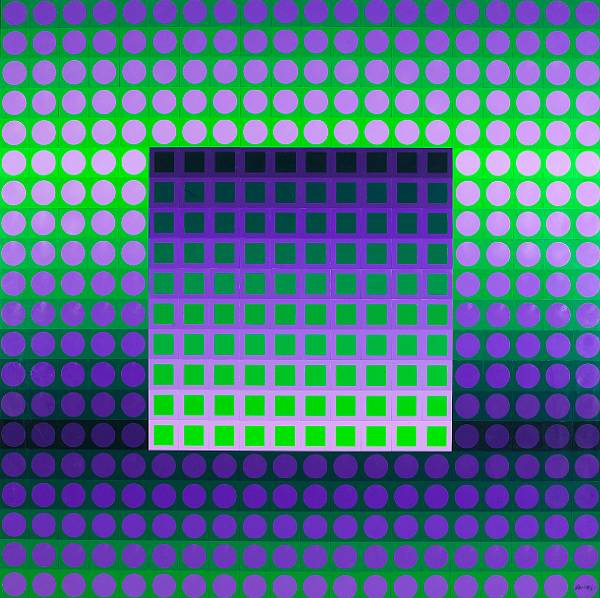 Appraisal: Victor Vasarely Hungarian - Zett I Green Violet Multiple Luran