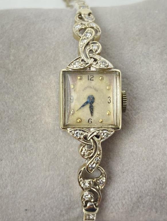 Appraisal: Vintage K Gold Diamond Hamilton Ladies WatchBand also K w