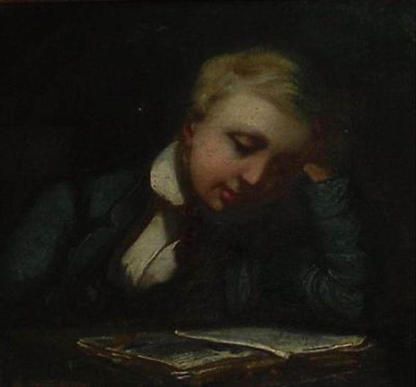 Appraisal: English School mid th century Portrait of a boy reading