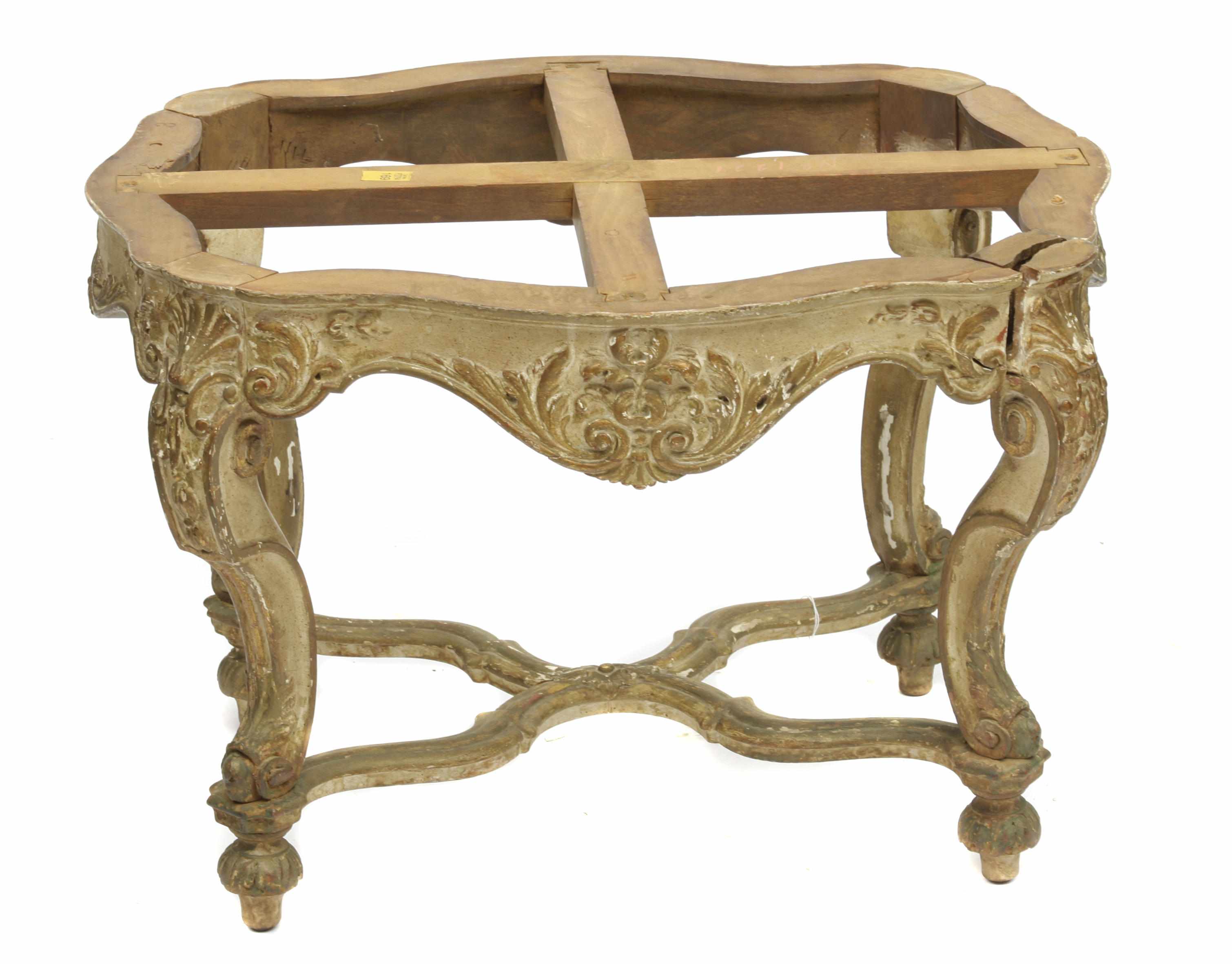 Appraisal: A Louis XV style giltwood table frame th centuryheight in