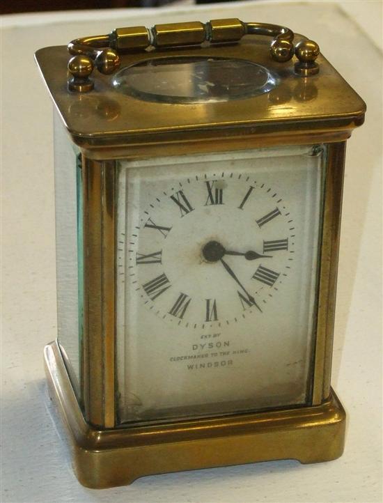 Appraisal: Early twentieth century brass and glass carriage clock with lever