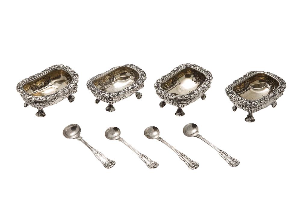 Appraisal: A set of four George III Scottish silver salts AE