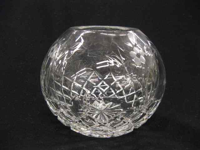 Appraisal: Cut Crystal Rose Bowl floral diamond decor '' excellent