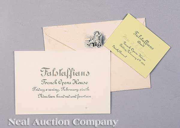 Appraisal: Mardi Gras The Falstaffians Ball Invitation Envelope and Lady's Admit