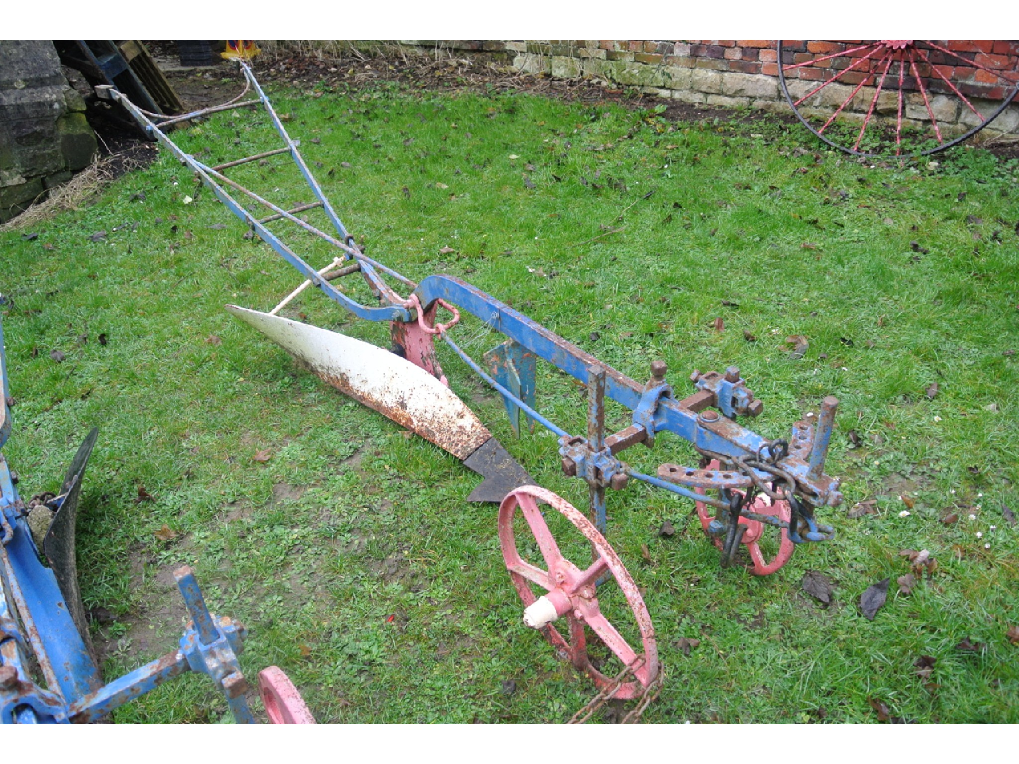 Appraisal: A Victorian cast iron single furrow horse drawn plough feet