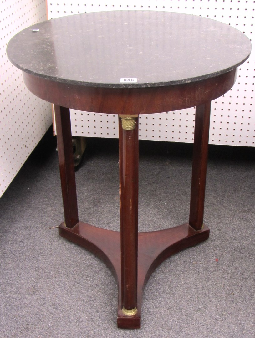 Appraisal: A th century French occasional table the circular marble top