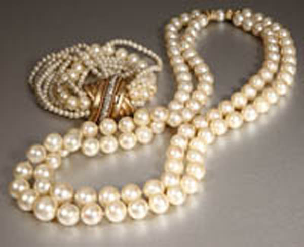 Appraisal: A group of cultured pearl and diamond jewelry A group