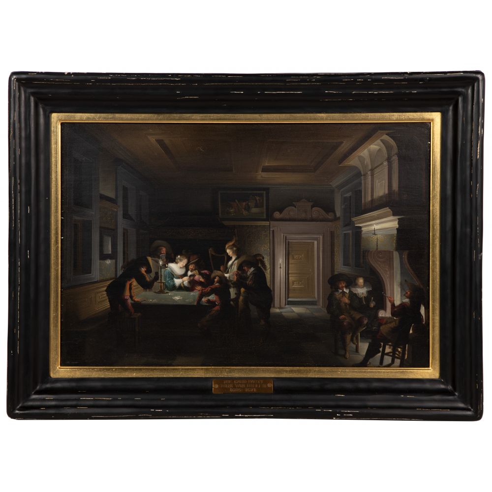 Appraisal: DIRCK VAN DELEN DUTCH - THE CARD PARTY OIL ON