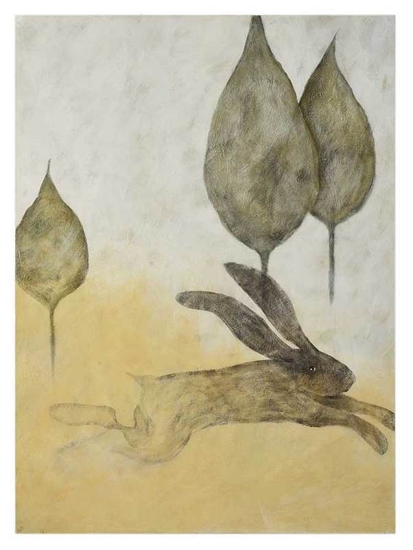 Appraisal: Karen Eide Virginia th st century Running Rabbit signed verso