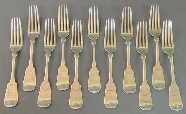 Appraisal: Set of eleven sterling silver dinner forks by Gorham in