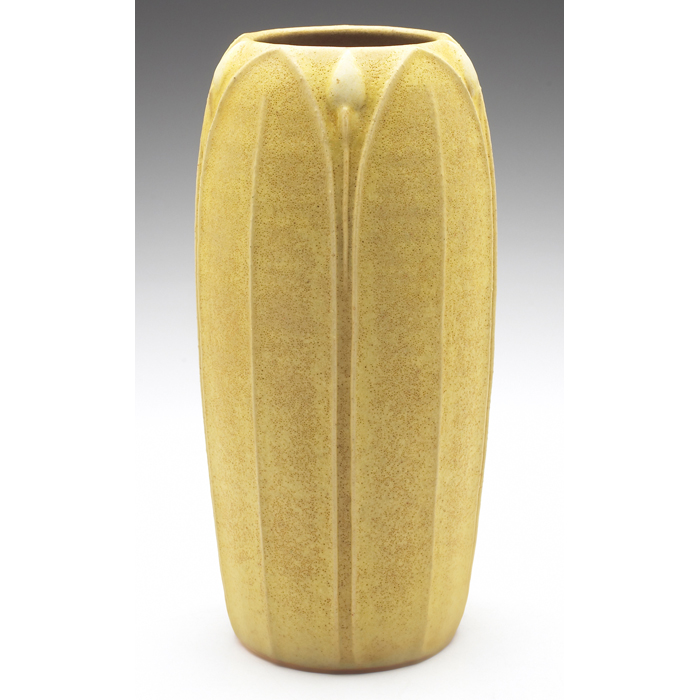 Appraisal: The Arts Clay Co vase contemporary classic shape with carved