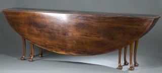 Appraisal: Irish Mahogany wake table Figured and burled wood veneer small