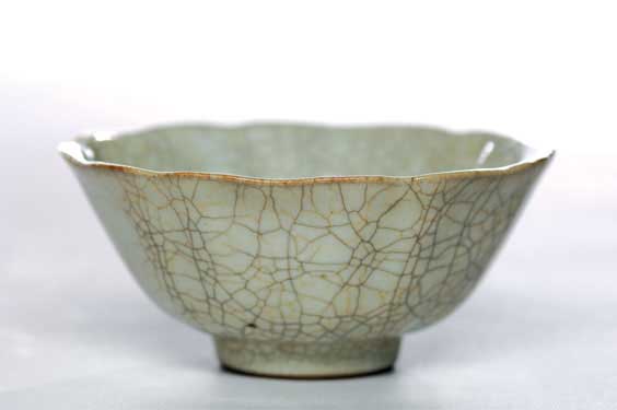 Appraisal: QIANLONG GUAN-TYPE GLAZED BOWL Rare Chinese th Century crackle glazed