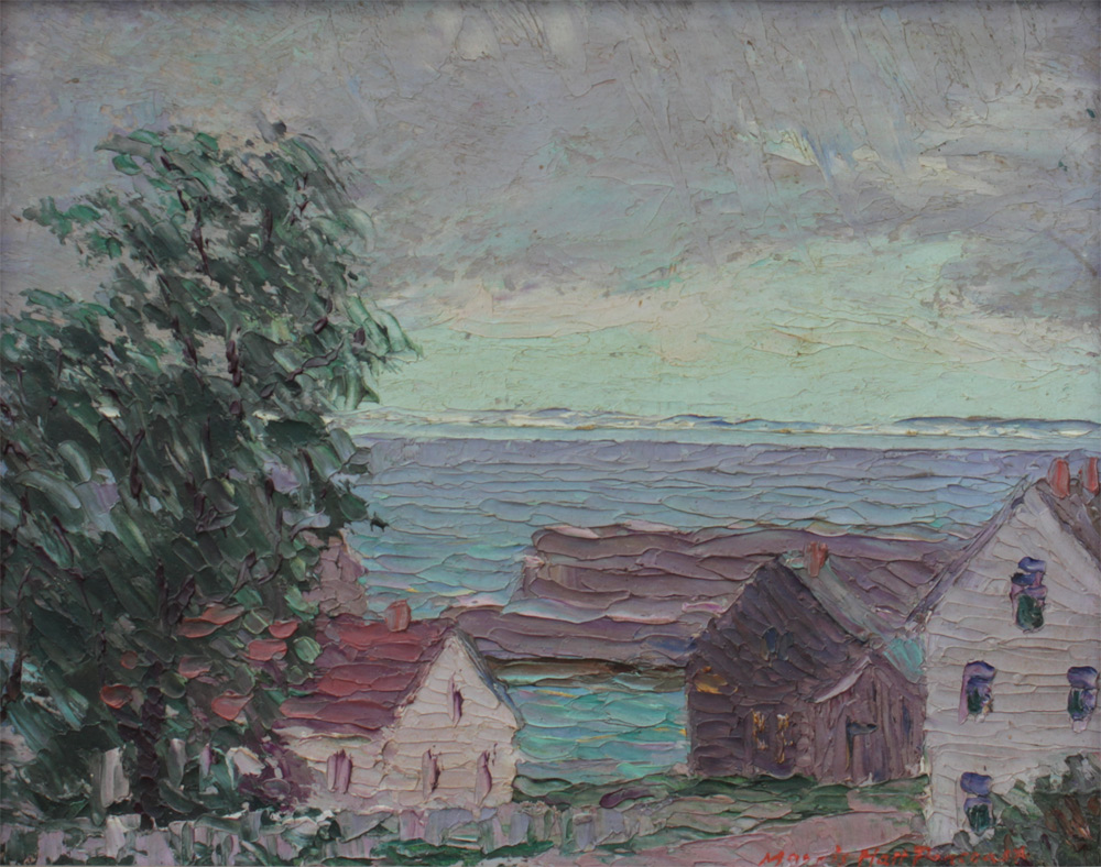 Appraisal: PANCOAST Morris Hall American - ''Clearing Skies'' Oil Board ''