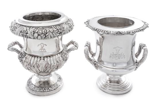 Appraisal: Sale Lot Two English Silver-Plate Wine Coolers th Century one