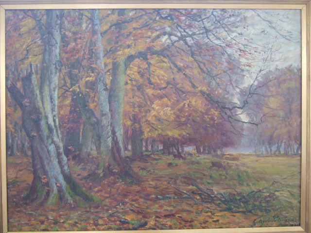 Appraisal: Danish School Autumnal Landscape oil on canvas indistinctly signed and