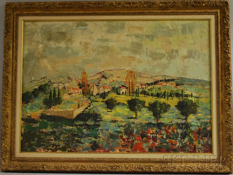 Appraisal: Bertoldo Taubert French - Brian on Le Paysage Signed Taubert