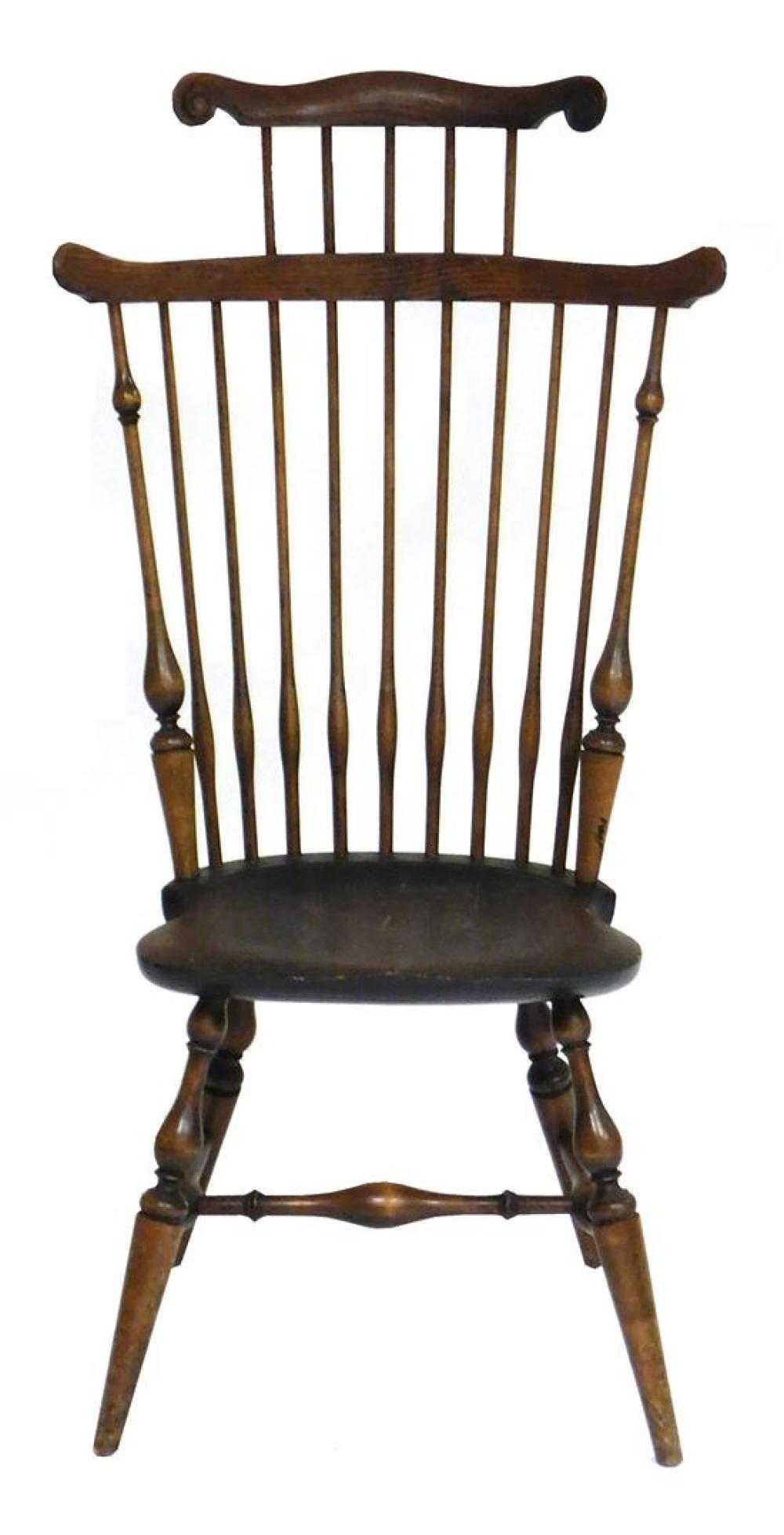 Appraisal: Wallace Nutting fan-back Windsor chair No early th C signed