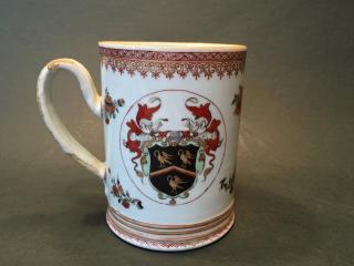 Appraisal: ANTIQUE Chinese Large Armorial Mug th C high ANTIQUE Chinese