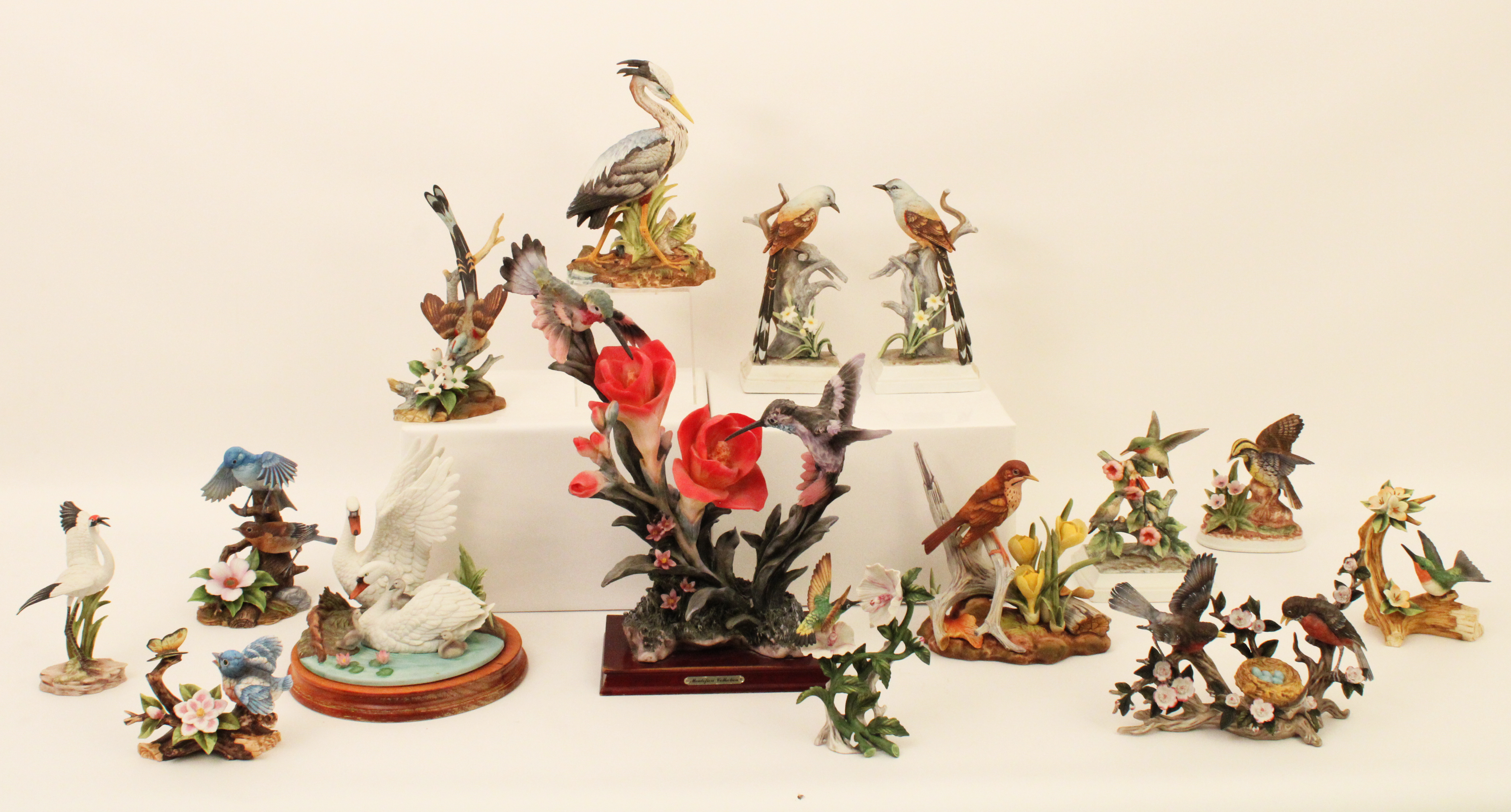 Appraisal: MENAGERIE OF PORCELAIN BIRD MODELS piece lot of porcelain bird