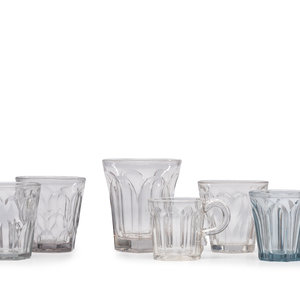 Appraisal: A Group of Early American Pressed Glass Clear and Aqua