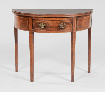 Appraisal: American Federal Inlaid Card Table New England early th century