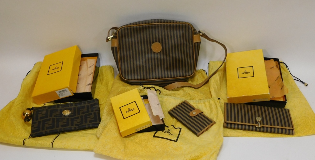 Appraisal: PC AUTHENTIC FENDI BAG AND WALLET GROUPING Italy Post Lot