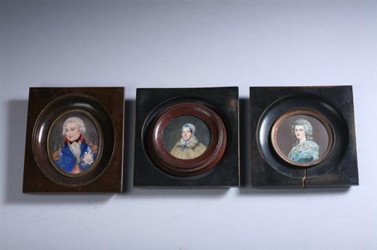 Appraisal: FOUR CONTINENTAL PORTRAIT MINIATURES th- th century Including Marie-Antoinette and