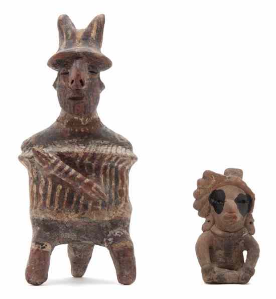 Appraisal: A Mexican Pre-Columbian Terracotta Figure Nayarit the figure wearing a