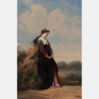 Appraisal: Henri Charles Antoine Baron - Lady in a Landscape Oil